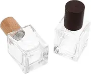 ASAKKURA 2 Pcs Refillable Travel Perfume Atomizer Bottles Stylish Glass Bottles with Deep Wood Caps for Personalizing Your Travel Accessories and Keeping Your Fragrance Fresh