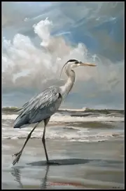 A Big Heron Walking - Counted Cross Stitch Patterns - Color & BW Symbols