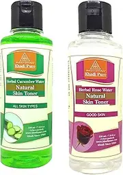 Khadi Pure Rose & Cucumber Water, 210 ml (Pack of 2), Clear, (KPROSECUCUMWTX1(EACH))