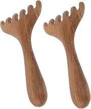 LOORGVEL 2PCS Wooden Scalp Massager Eye Tool Handheld Rake Comb for Scalp Itch Relief Eye Strain Reduction Multifunctional Facial Massager for