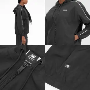 【NEW BALANCE】外套 Essentials Woven Jacket 女款 黑 寬版 連帽外套 NB 紐巴倫(WJ33502BK)