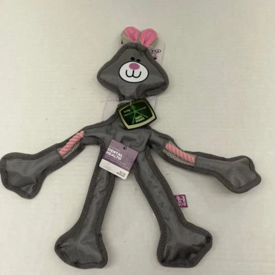Multipet Skele-Rope Dog Toy – Gray Rabbit – 43315 - NWT