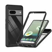 For Google Pixel 6A Military Grade Shockproof Clear Heavy Duty Case Bumper Drop Protection Tough Cover (Black)
