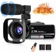 Video Camera, toberto Vlogging Camera 2.7K 30FPS Camcorder Full HD Camera...