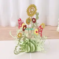 在飛比找蝦皮購物優惠-3D Pop Up Sunflower Flower Gre
