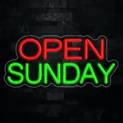 Open Sunday LED Neon Sign 22"L x 10"H #32538