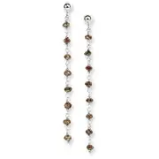 14k White Gold Coffee Brown Diamond Briolette Earring
