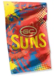 Gold Coast Suns AFL Cape Wall Flag Man Cave Christmas Birthday Game Day Gift