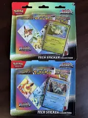 (LOF OF 2) Pokemon Prismatic Evolutions Tech Sticker Collection BRAND NEW SEALED