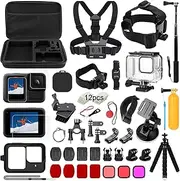 Accessory Set Kit Bundle for GoPro Hero 13 Black, oGoDeal Waterproof Protective Case Waterproof Case Snorkelling Accessories Bicycle Mount Selfie Bar Head Strap for GoPro Hero 13