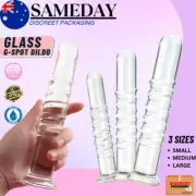 Glass Dildo Dong Crystal Threaded Anal Plug Butt Thruster Vagina Adult Sex Toy