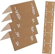 jojofuny 100Pcs Elegant Leaf Pattern Blank Place Cards Writable Tent Cards for Weddings Parties and Events for Table Display and Guest Seating
