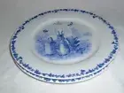 BEATRIX POTTER PETER RABBIT 2 Dinner Plates Blue & White Easter Bunny Porcelain