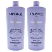 Kerastase Blonde Absolu Bain Ultra Violet Shampoo by Kerastase for Unisex - 33.8 oz Shampoo - Pack of 2