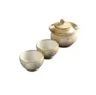 Korean Ceramic Cherry Blossom Travel Tea Set for Two Handcrafted Teapot and Cups