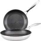 Circulon Clad Stainless Steel Frying Pans/Skillet Set with Hybrid SteelShield...