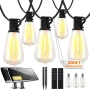 200FT Solar String Lights Outdoor Waterproof, Solar Patio Lights with Remote ...