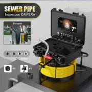 7" Monitor 50M Drain Sewer Camera 512HZ Self-Leveling Pipe Inspection Camera