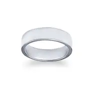 Wide Flat Plain Wedding Ring in Sterling Silver