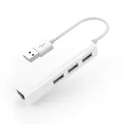 USB Hub Splitter with RJ45 LAN Adapter Laptop Ethernet Dock Network Extender for PC