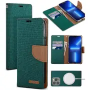 Mercury Goospery Canvas Diary Flip Case For Apple iPhone 14 Pro (6.1") - Green