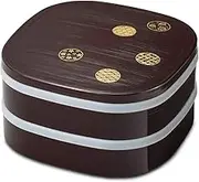 CtoC Japan Select CTC-124095 Heavy Box, Brown, 8.6 x 8.6 x 4.6 inches (218 x 218 x 118 mm), 0.3 inches (7.5 Hors d'Oeuvres Wood Grain, Small Crest