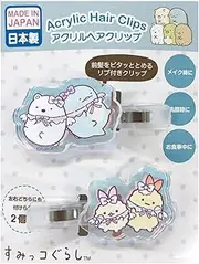 Eye Planning Sumikko Gurashi Aurora Acrylic Hair Clip, White Bear and Kage H1.6 x W1.6 inches (40 x 40 mm), Acrylic, 0.3 x 2.2 inches (7 x 55 mm) (Hair Clip) K4102B