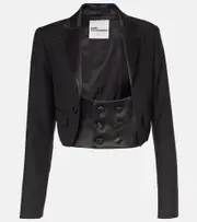 [Noir Kei Ninomiya] Noir Kei Ninomiya Cropped wool, mohair, and silk jacket AU 14 black