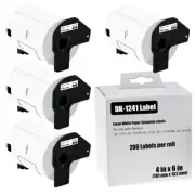 4 Rolls 4X6 in Large Shipping Labels DK-1241 For Brother Label Printer QL-1050
