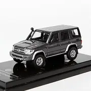 Scale Finished Model Car 1/64 for Toyota Land Cruiser Lc76 2014 Diecast Metal Off-Road Car Model Motor Vehicle Adult Collection Miniature Replica Car (Size : Silver)