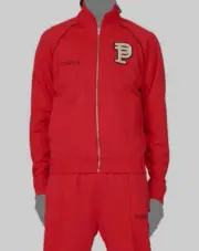 $380 Purple Brand Men's Red Raglan Zip-Front Bullion Patch Track Jacket Size M