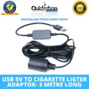 USB 5V To 12V Car Cigarette Lighter Socket Female Power Converter Adapter 3M