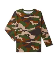 WONDER NATION Boys XL (14-16) Crewneck Long Sleeve Camouflage T-shirt Tough Tee
