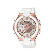 Casio BABY-G White Resin and Rose Gold Dial Watch MSG400G-7A Aus Stock Warranty