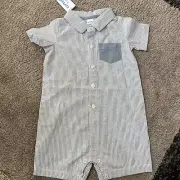 Carters Baby One Piece Shorts 24M Blue White Stripe NWT