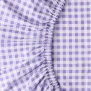 Organic Cotton Baby Fitted Sheet - Lilac Gingham by Kip&Co | the memo