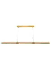 Alby 1.5m LED Colour-Shifting Pendant in Teak with Brass Details