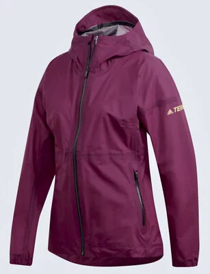 ADIDAS Agravic 3L Terrex Climaproof Waterproof Packable Berry Jacket Womens Sz S