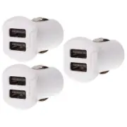 Scosche Revolt 2-Port USB Charger Dual 12W Watt 5V Volt Ports White (Pack of 3)