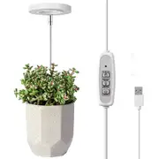 Grow Light, Full Spectrum LED Plant Light for Indoor Plants, Height Adjustable Growing Lamp with Auto On/Off Timer Dimmable Brightness for Small Plants
