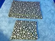 Dog/Cat Bed Replacement Cover Anti-Pill Fleece: BLACK & WHITE PAW PRINT