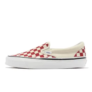 Vans 懶人鞋 OG Classic Slip-On Vault 米白 紅 棋盤格 經典 男鞋 女鞋 休閒鞋 VN0A32QNTYR