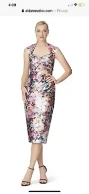 AIDAN MATTOX DRESS/NEW WITH TAG/RETAIL$189/SIZE 0/JACQUARD/MULTI/38"/