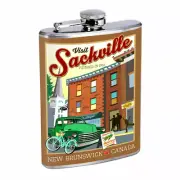 Canada Vintage Em1 8oz Stainless Steel Flask Drinking Whiskey Liquor