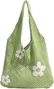 [Tefedpot] Beach bags for women mesh beach bag for Women Crochet Bag beach tote bag crochet tote bag