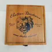 Cheese Board/Knives Chateau Bordeaux Sous Toutes Reserves Wood/Drawer*PARTY*WINE