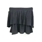 New Flynn Skye Athens Top Womens S Black Off Shoulder Rayon Ruffle
