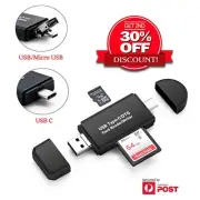 Micro SD Card Reader CF/SD/TF Card Adapter to USB Type C/A Micro USB Converter