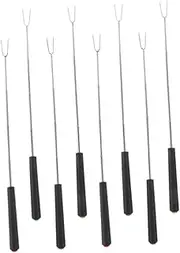 DINHEAROM 8pcs Extendable Roasting Sticks Telescoping Smores Forks Hot Dog Skewers for Camping Group Cooking Comfortable Handles for Rotation