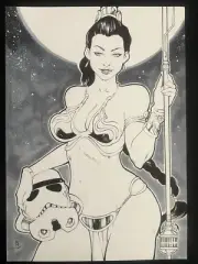 Princess Leia Star Wars (9"x12") Original Art By M.S - Ed Benes Studio